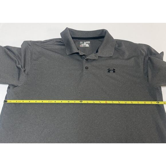 Under Armour Mens 2XL HeatGear Loose Fit Performance Polo Shirt Gray With Logo - Picture 10 of 10
